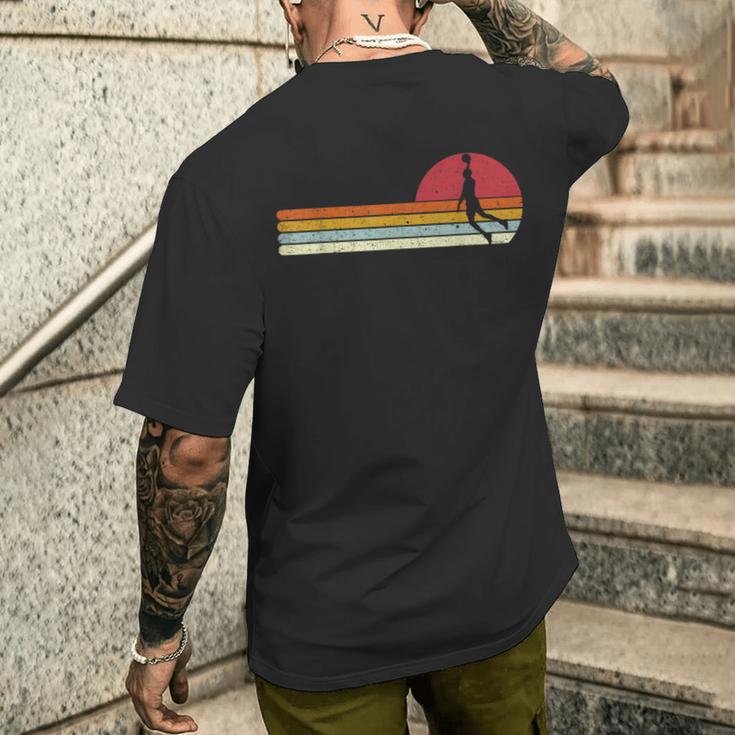 Basketball Sunset Sunsetintage Retro Distressed T-Shirt mit Rückendruck Geschenke für Ihn