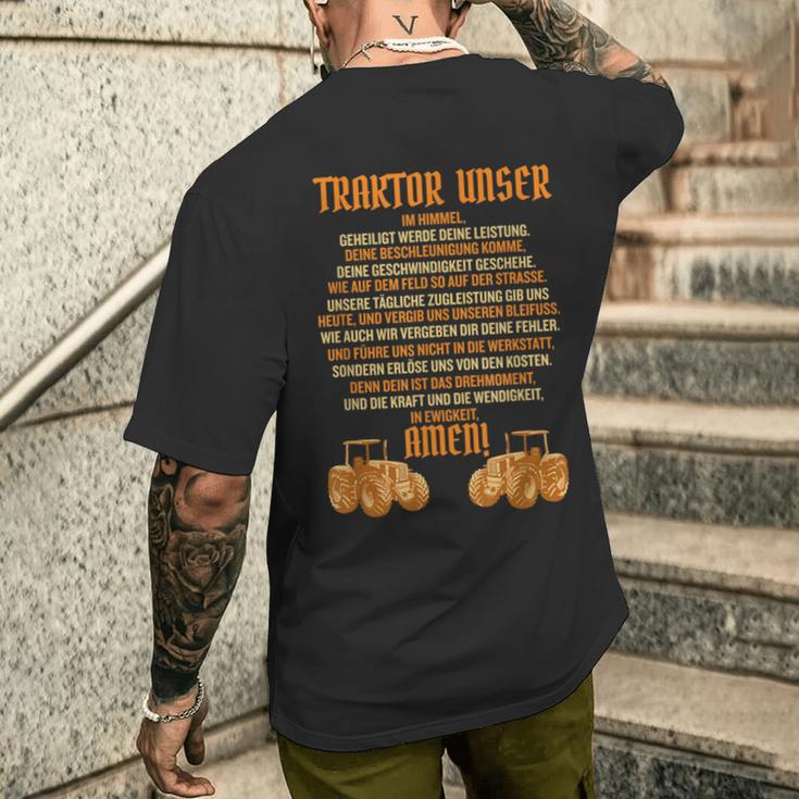 Bauer Traktor Unser Landwirt Landwirte T-Shirt mit Rückendruck Geschenke für Ihn