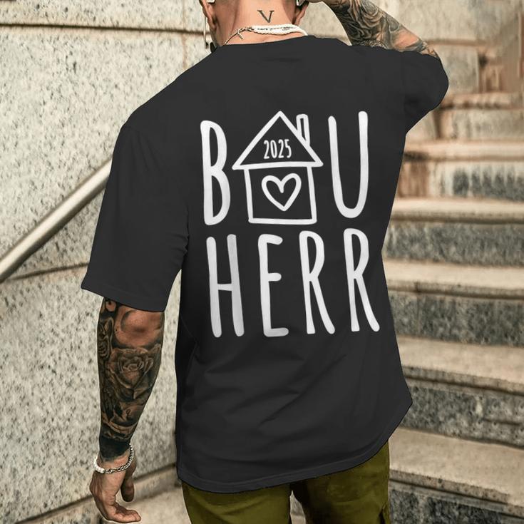 Bauherr 2025 Haus Häuslebauer Baustelle Topping-Out Ceremony T-Shirt mit Rückendruck Geschenke für Ihn