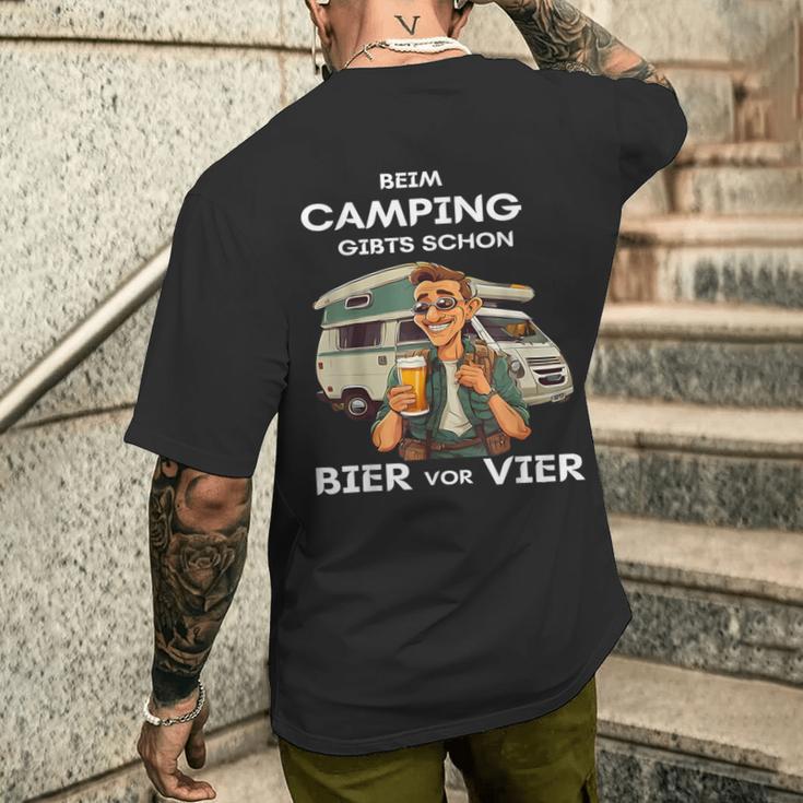 Beim Camping Gibts Schon Bierorier T-Shirt mit Rückendruck Geschenke für Ihn