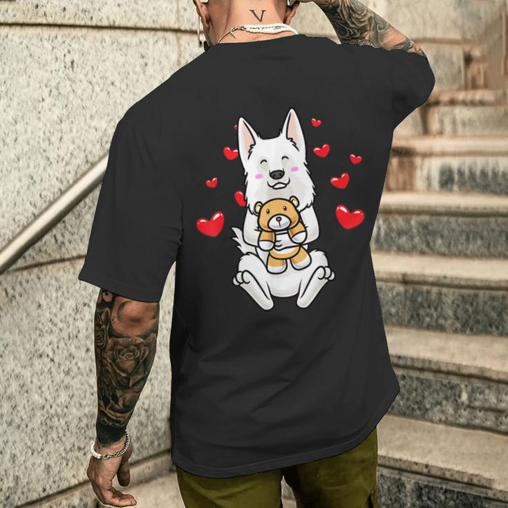 Berger Blanc Suisse Dog Swiss Shepherd Dog T-Shirt mit Rückendruck Geschenke für Ihn