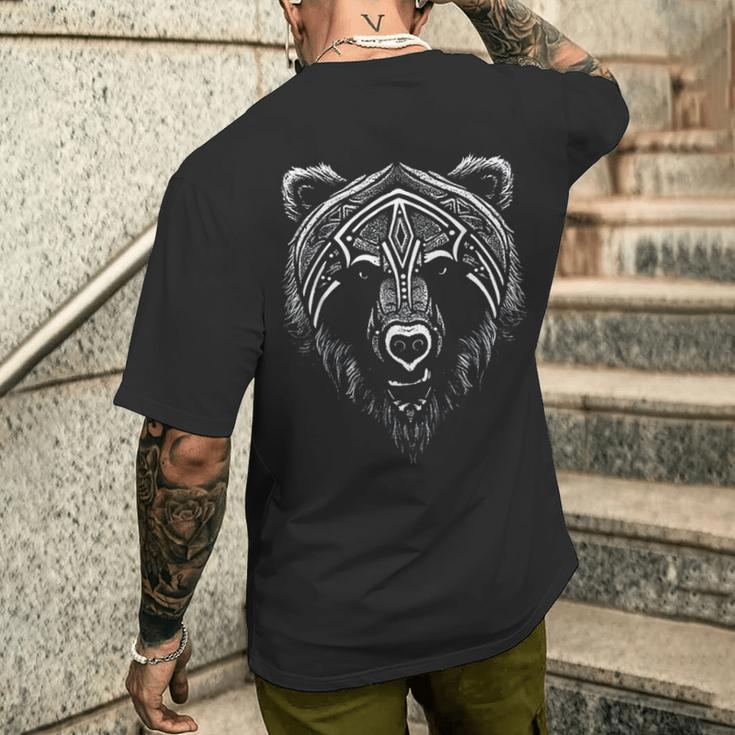 Berserker Bear Warrior Odin Nordic Mythologyiking T-Shirt mit Rückendruck Geschenke für Ihn