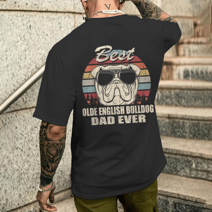 Best Olde English Bulldog Dad Everintage Retro T-Shirt mit Rückendruck Geschenke für Ihn