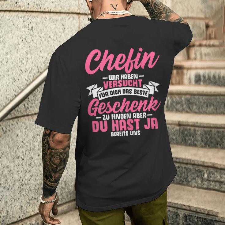 Beste Chefin Best Team Workmate T-Shirt mit Rückendruck Geschenke für Ihn