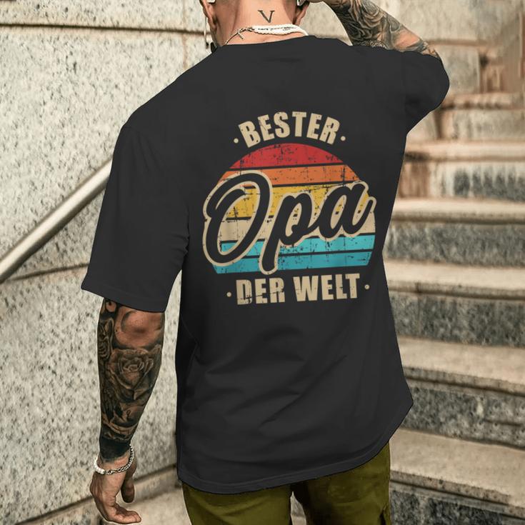 Bester Opa Der Weltintage Retro T-Shirt mit Rückendruck Geschenke für Ihn