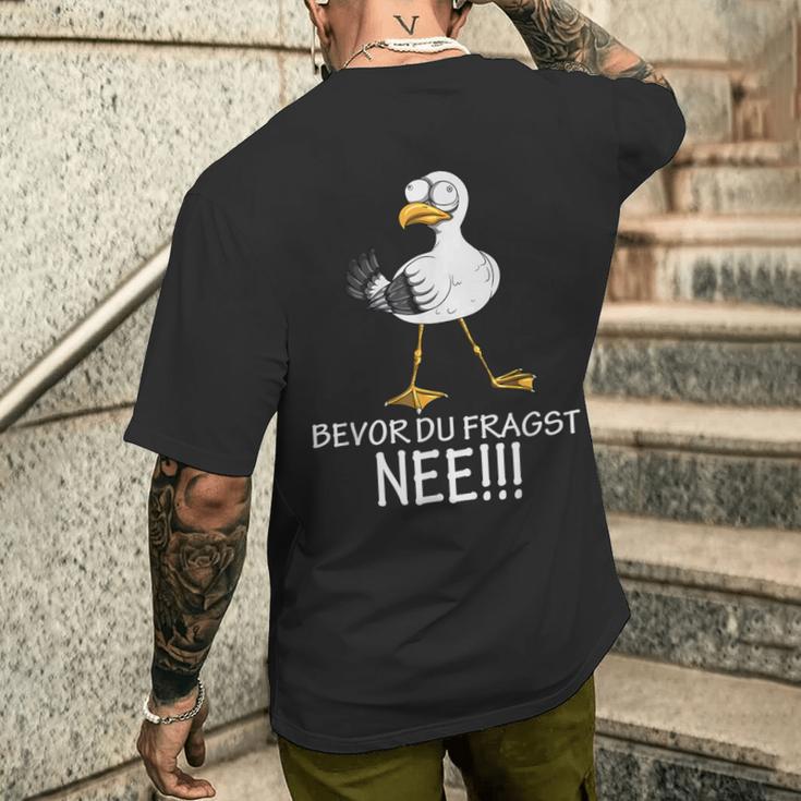 Bevor Du Fragst Nee Seagulls Kein Bock Lust T-Shirt mit Rückendruck Geschenke für Ihn