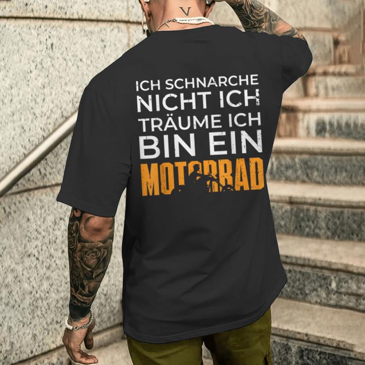 Biker Motorcycle Ich Träume Ich Bin Ein Motorrad T-Shirt mit Rückendruck Geschenke für Ihn