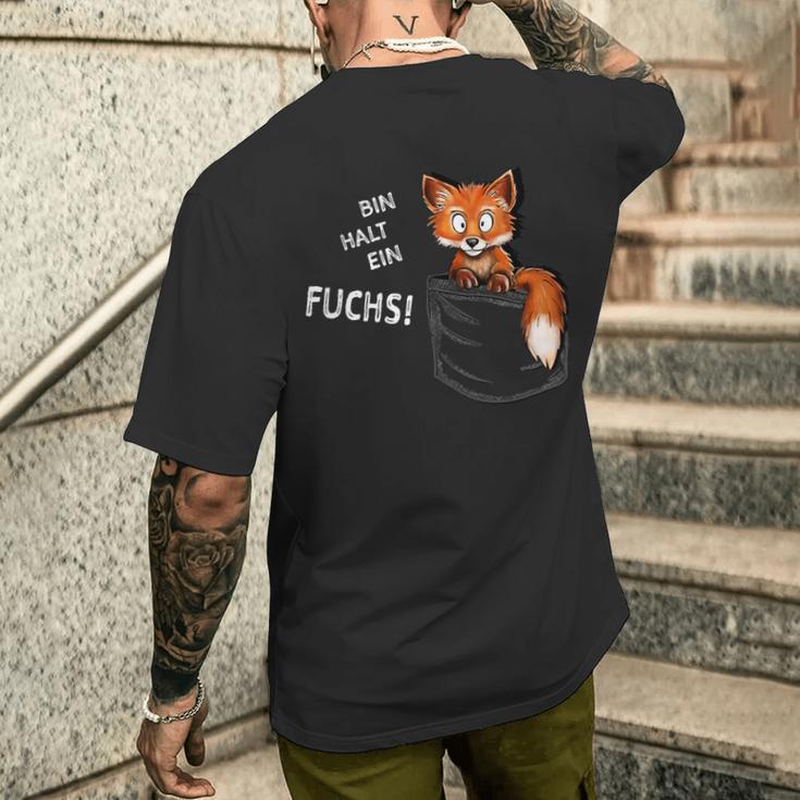 Bin Halt Ein Fuchs Gewitztes Fuchs In Meiner Tasche German Langu T-Shirt mit Rückendruck Geschenke für Ihn