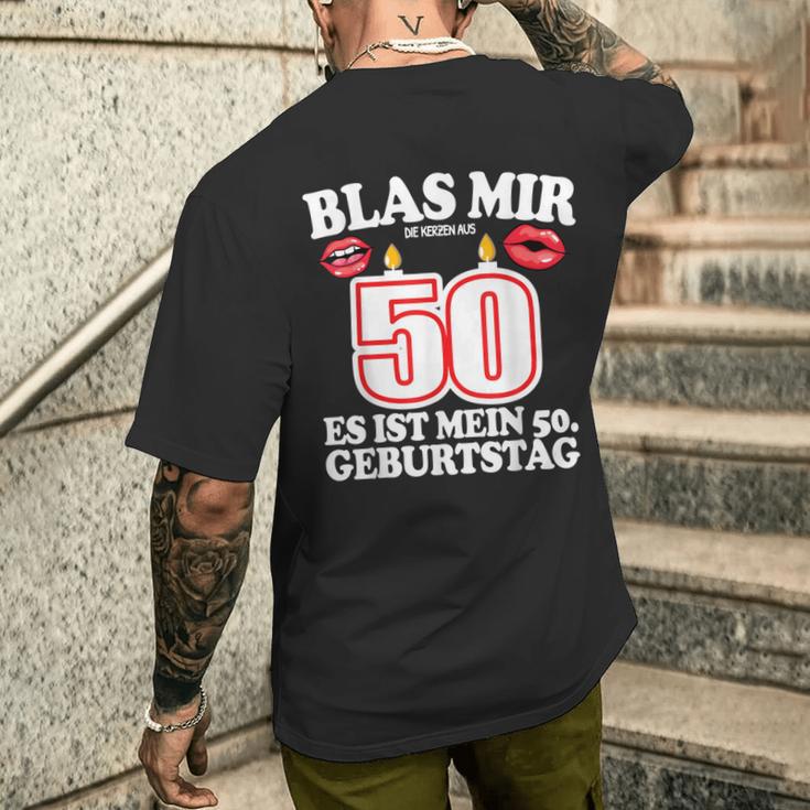 Blas Mir Die Kerzen Aus 50Th Birthday Man T-Shirt mit Rückendruck Geschenke für Ihn