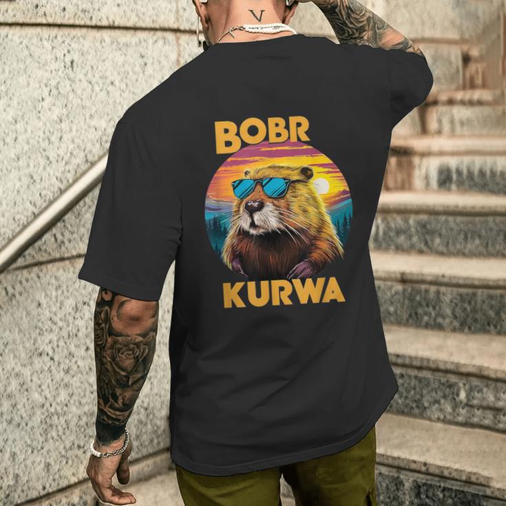 Bobr Kurwa Flannelette Meme Bóbr Bober Kurwa T-Shirt mit Rückendruck Geschenke für Ihn