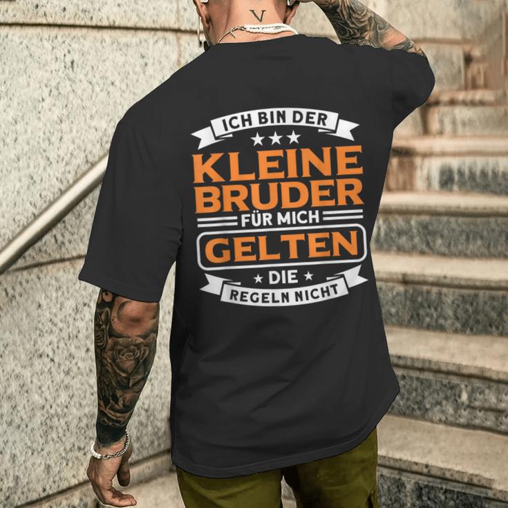 Bruder Für Mich Geln Die Regeln Nicht Kleiner Bruder German Lang T-Shirt mit Rückendruck Geschenke für Ihn