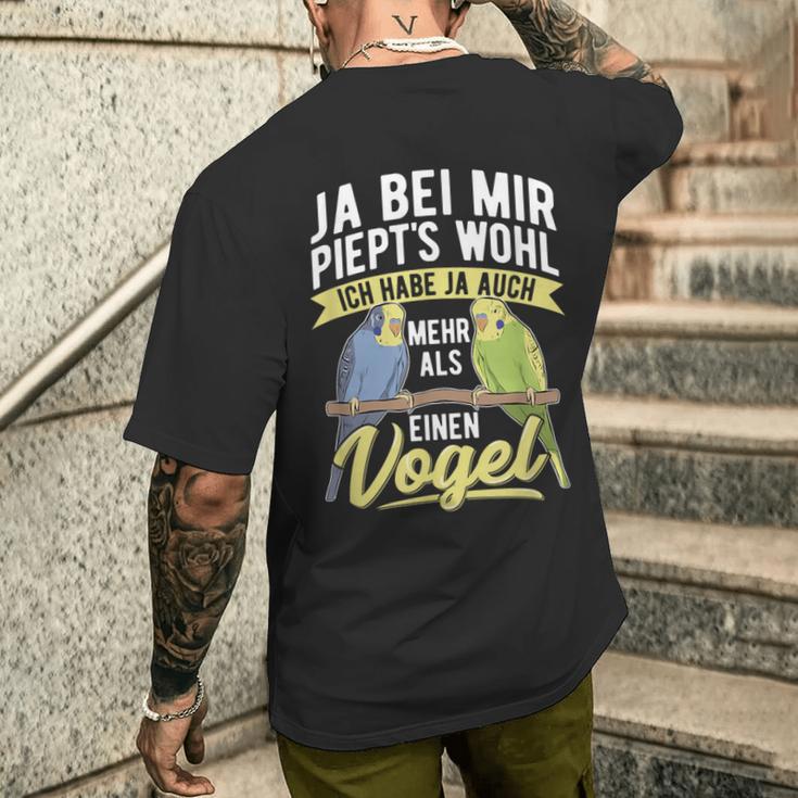 Budgie Ja Bei Mir Piept's Bird T-Shirt mit Rückendruck Geschenke für Ihn