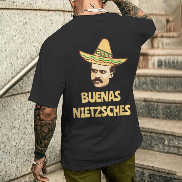 Buenas Nietschez Nietzsche Philosophy T-Shirt mit Rückendruck Geschenke für Ihn