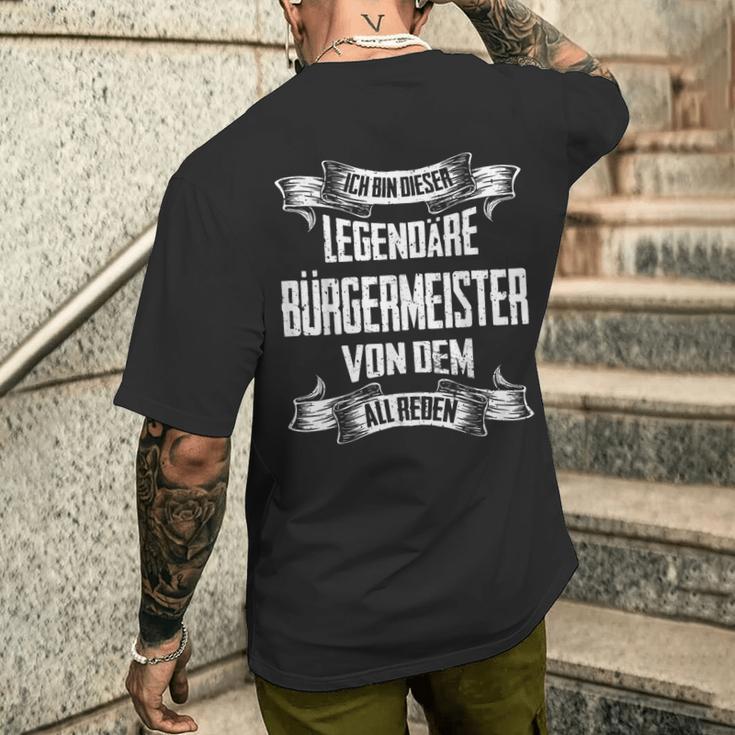 Bürgermeister Legend intage Slogan S T-Shirt mit Rückendruck Geschenke für Ihn