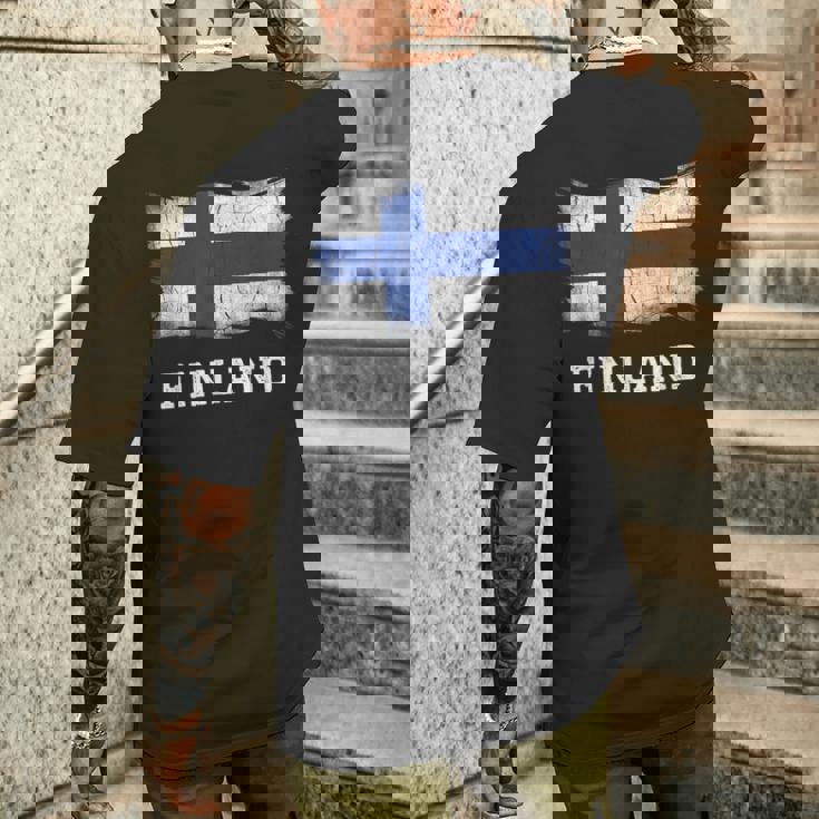 Camisa Retro De La Bandera De Finlandia Grunge Grunge Camiseta Hombre Estampado Espalda Regalos para él