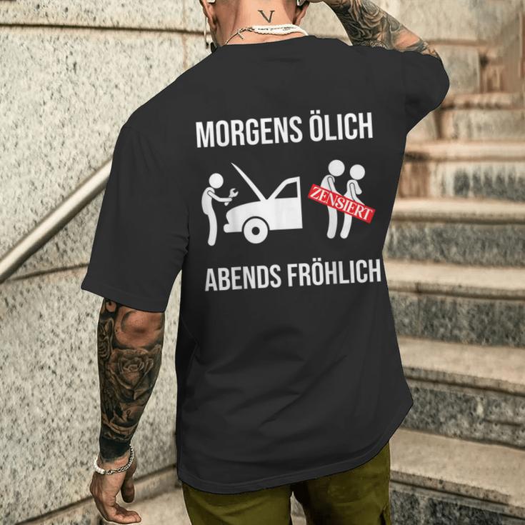 Car Mechanic Mechatronics Ölich Abends Happy T-Shirt mit Rückendruck Geschenke für Ihn