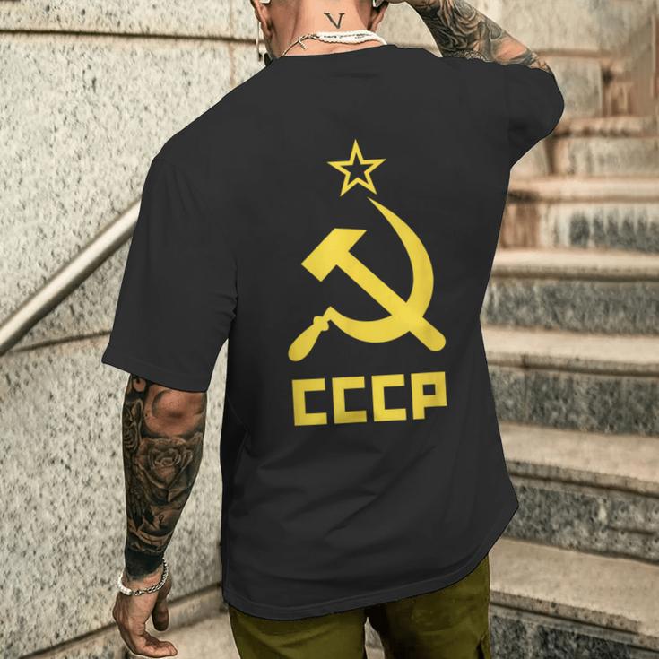 Cccp Ussr Communist Hammer And Sickle Red T-Shirt mit Rückendruck Geschenke für Ihn