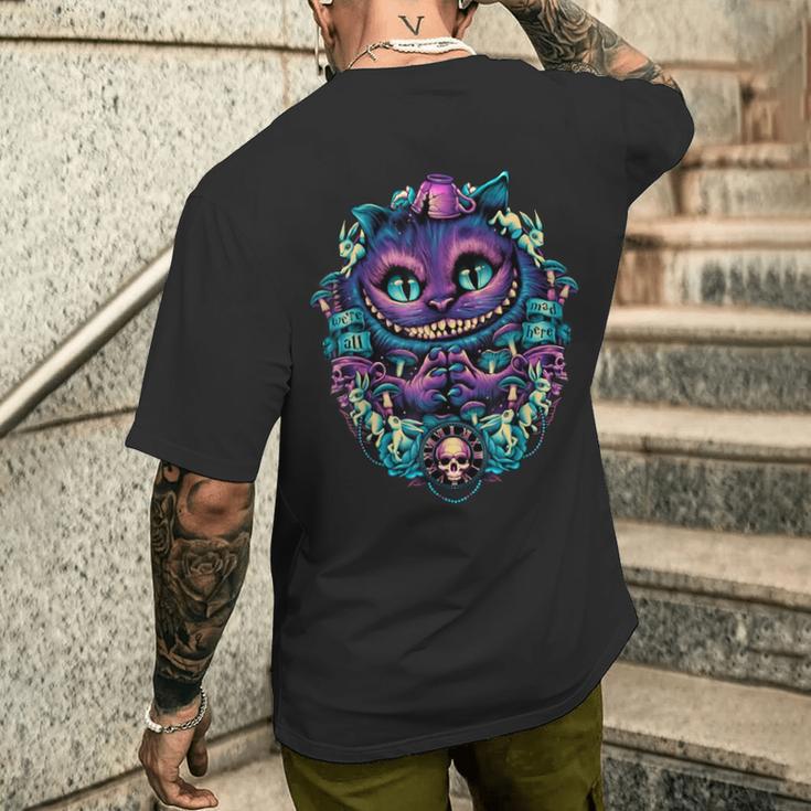 Cheshire Cat Alice In Wonderland Graphic T-Shirt mit Rückendruck Geschenke für Ihn