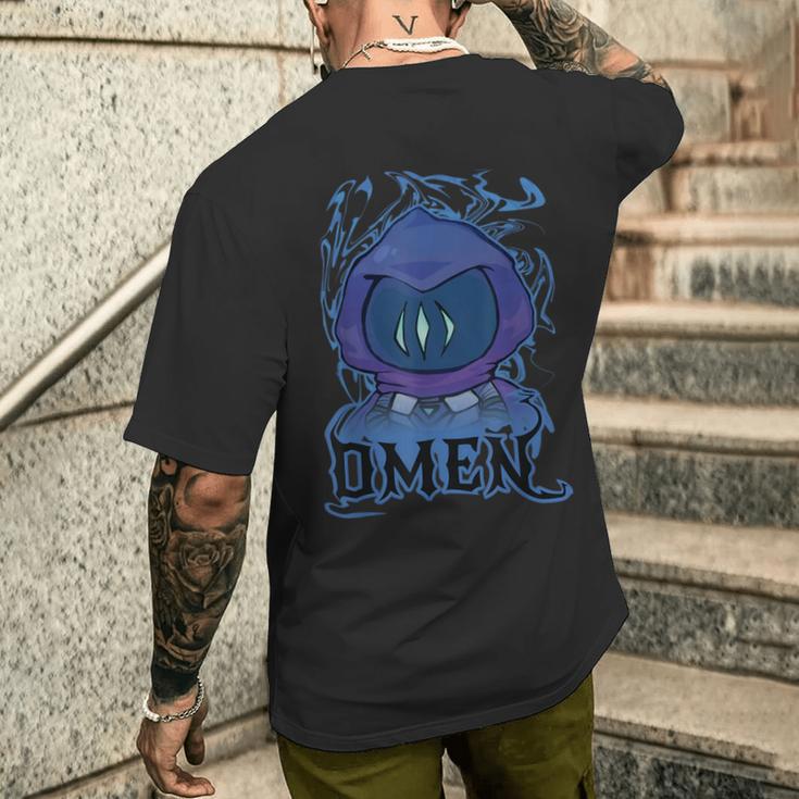 Chibi Omen Agentalorants Gaming Cute T-Shirt mit Rückendruck Geschenke für Ihn