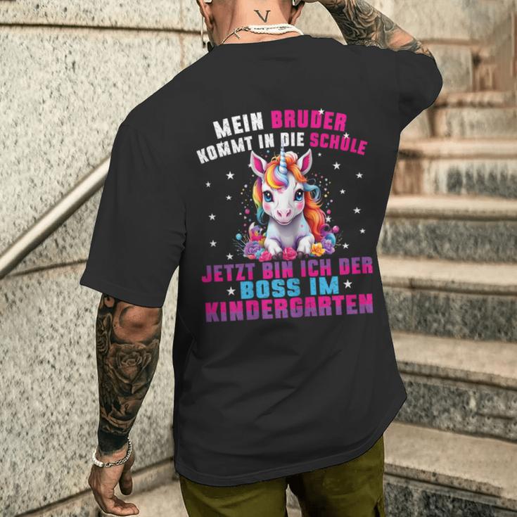 Children's My Brother Comes In Die Schule Boss Im Kindergarten T-Shirt mit Rückendruck Geschenke für Ihn