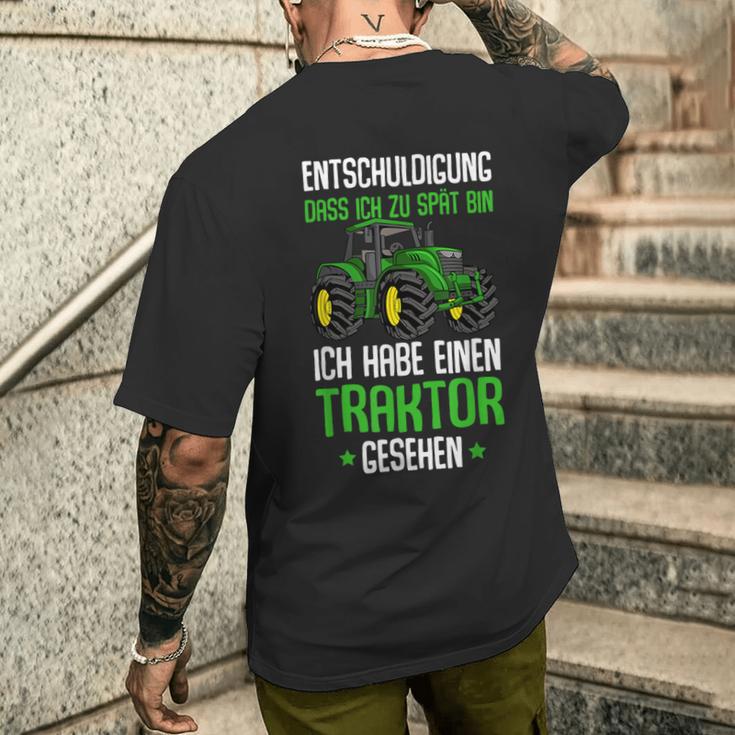 Children's Entschuldigung Das Ich Zu Late Tractor T-Shirt mit Rückendruck Geschenke für Ihn