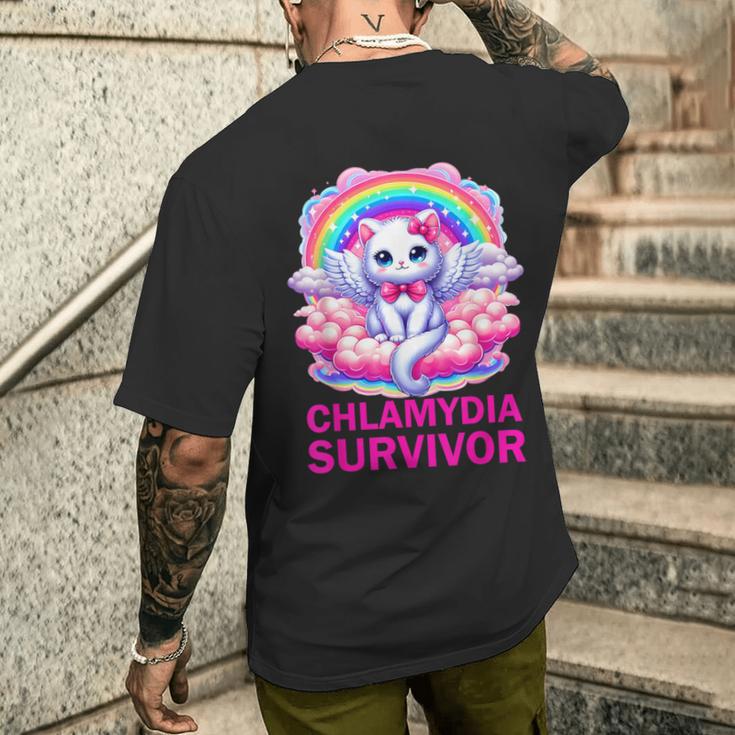 Chlamydia Survivor Chlamydien Std T-Shirt mit Rückendruck Geschenke für Ihn