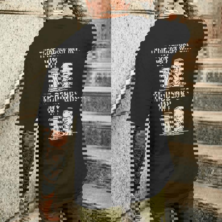 Code Works Why Meme Programmer Regalo T-shirt da uomo con stampa posteriore Regalos para él