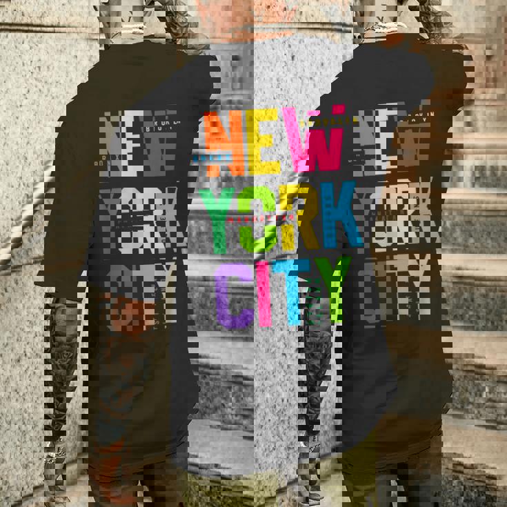Colorful New York City Outfit New York City Graphic Style T-shirt da uomo con stampa posteriore Regalos para él