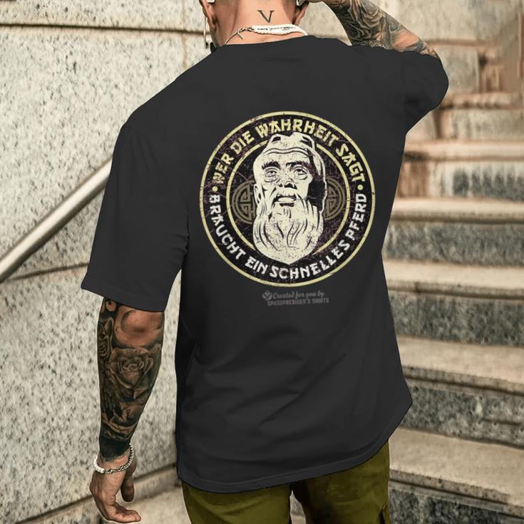 Confucius Wer Die Wahrheit Sagt T-Shirt mit Rückendruck Geschenke für Ihn