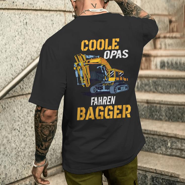 Coole Opas Fahren Bagger Digger Driver Grandpa T-Shirt mit Rückendruck Geschenke für Ihn