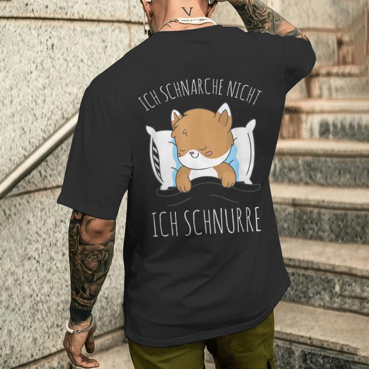 Cute Cat Pyjamas Ich Schnarche Nicht Ich Schnurre T-Shirt mit Rückendruck Geschenke für Ihn