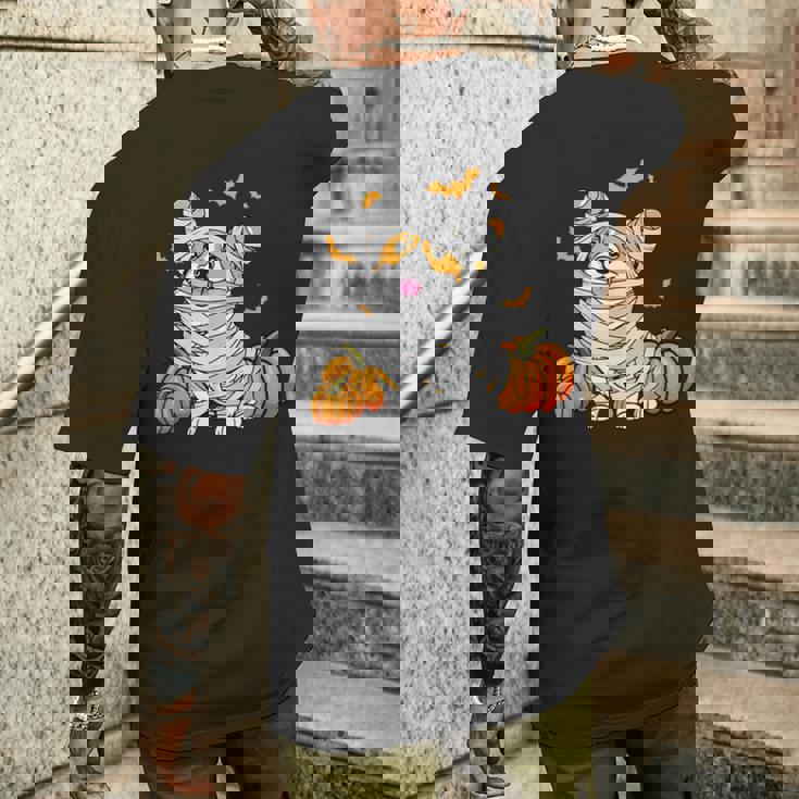 Cute Halloween Welsh Corgi Mummy Costume Dog Lover Pumpkin Men's T-shirt Back Print Gifts for Him Cute Halloween Welsh Corgi Mummy Costume Dog Lover Pumpkin Men's T-shirt Back Print Gifts for Him