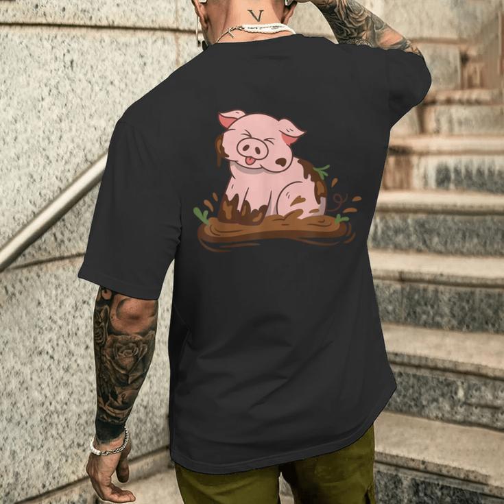 Cute Pig Farm Farming Pig T-Shirt mit Rückendruck Geschenke für Ihn