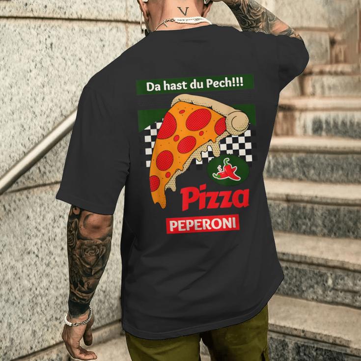 Da Hast Du Pech Pizza Peperoni T-Shirt mit Rückendruck Geschenke für Ihn