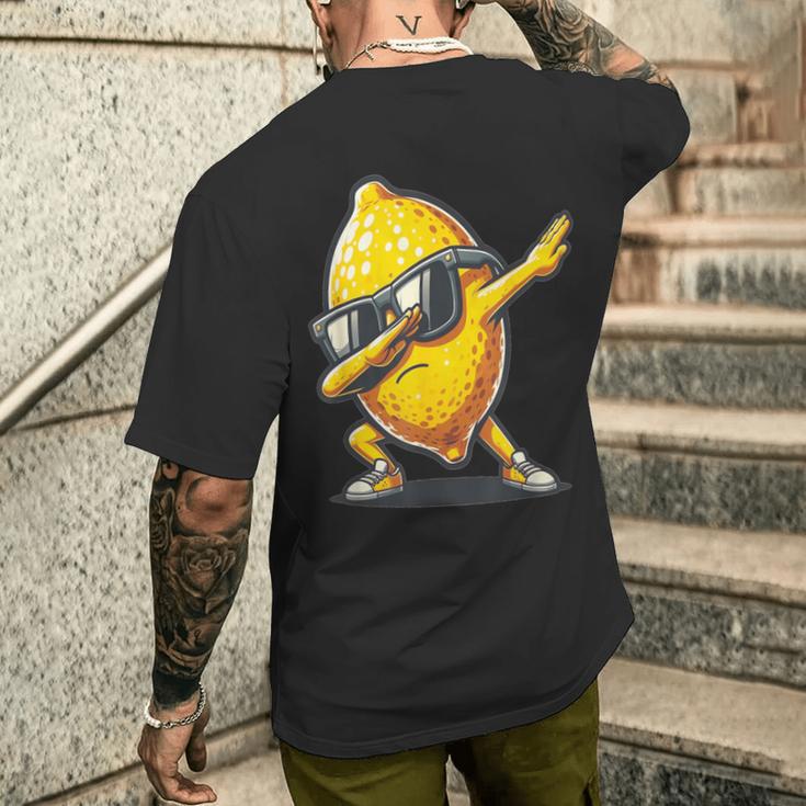 Dab Lemon Dancing Dabbing Lemon Fruit T-Shirt mit Rückendruck Geschenke für Ihn