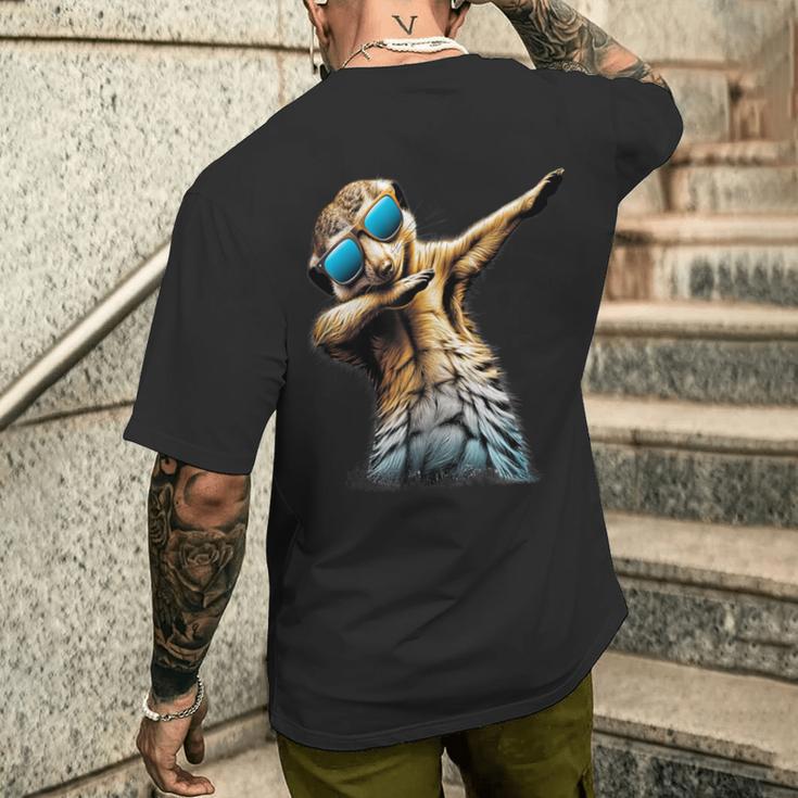 Dabbing Meerkat Dancing Dab Surikate T-Shirt mit Rückendruck Geschenke für Ihn