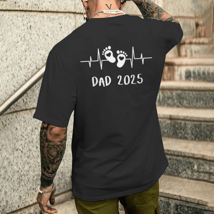 Dad 2025 Papa Herzschlag Das Daddyatertag T-Shirt mit Rückendruck Geschenke für Ihn