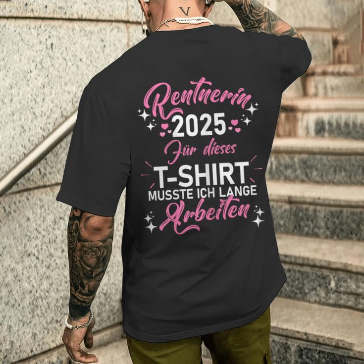 Damen Rente 2025 Ruhestand Pension Deko Dekoration Rentner 2025 T-Shirt mit Rückendruck Geschenke für Ihn