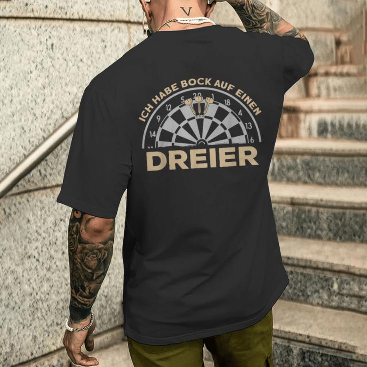 Dart Ich Habe Bock Auf Einen Dreier Retro Dart T-Shirt mit Rückendruck Geschenke für Ihn