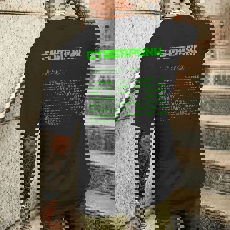 Definizione Di Parole Cyberpunk T-shirt da uomo con stampa posteriore Regalos para él