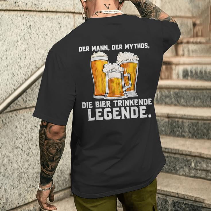 Der Mann Der Mythos Die Bier Trinkende Legende T-Shirt mit Rückendruck Geschenke für Ihn