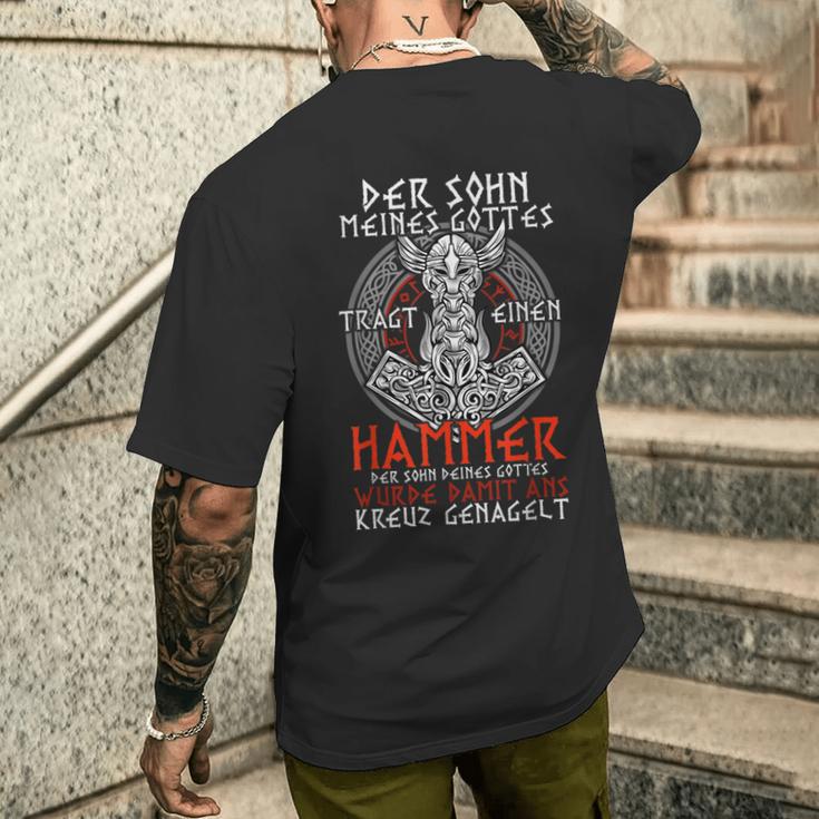 Der Shn Meiner Gottes Trägt Einen Hammer T-Shirt mit Rückendruck Geschenke für Ihn