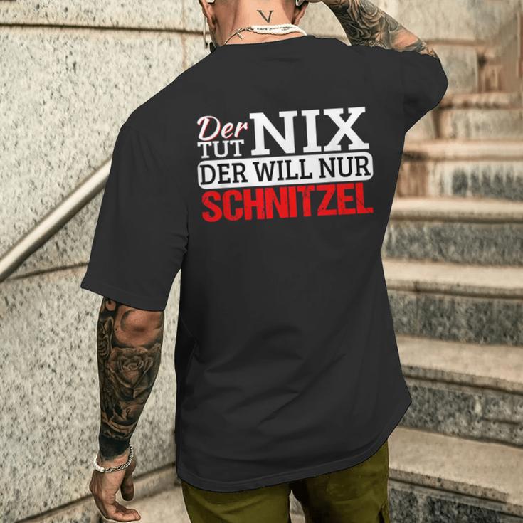 Der Tut Nix Der Will Nur Schnitzel Schnitzelliebe T-Shirt mit Rückendruck Geschenke für Ihn