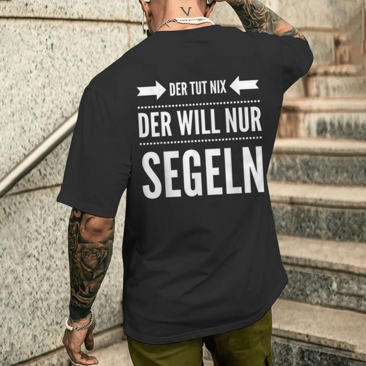 Der Will Nur Sailboat Skipper Sailor T-Shirt mit Rückendruck Geschenke für Ihn