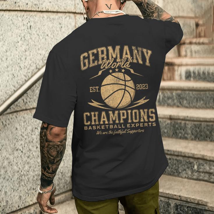 Deutschland Basketball Weltmeister 2023 Basketball Team T-Shirt mit Rückendruck Geschenke für Ihn