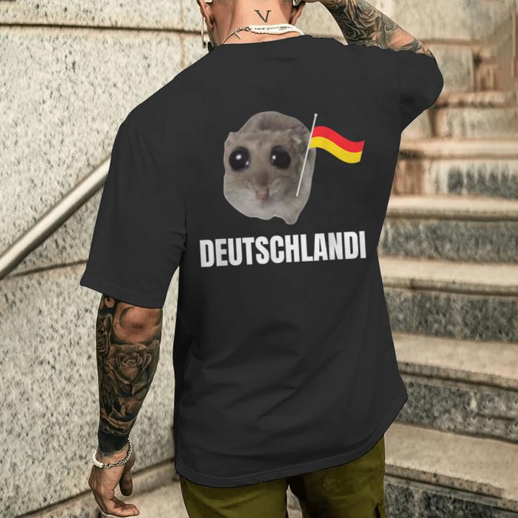 Deutschlandi Sad Hamster Meme T-Shirt mit Rückendruck Geschenke für Ihn