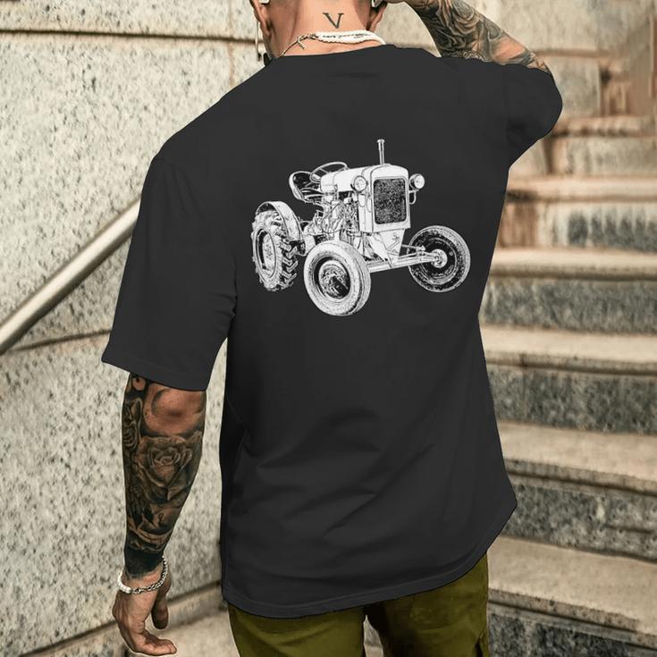 Deutz Tractor Laster Trekker Deutz Agriculture Farmillage T-Shirt mit Rückendruck Geschenke für Ihn