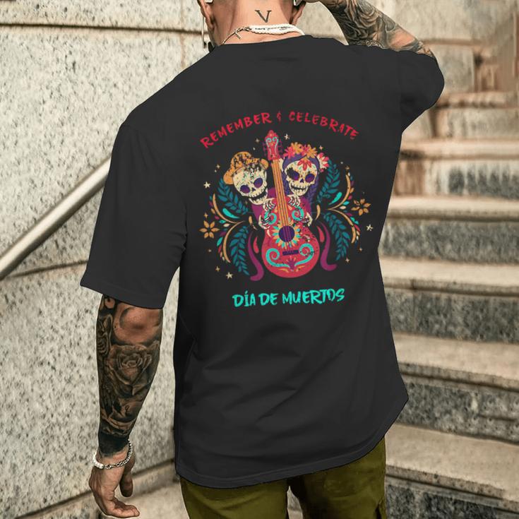 Dia De Muertos Dia De Los Muertos T-Shirt mit Rückendruck Geschenke für Ihn