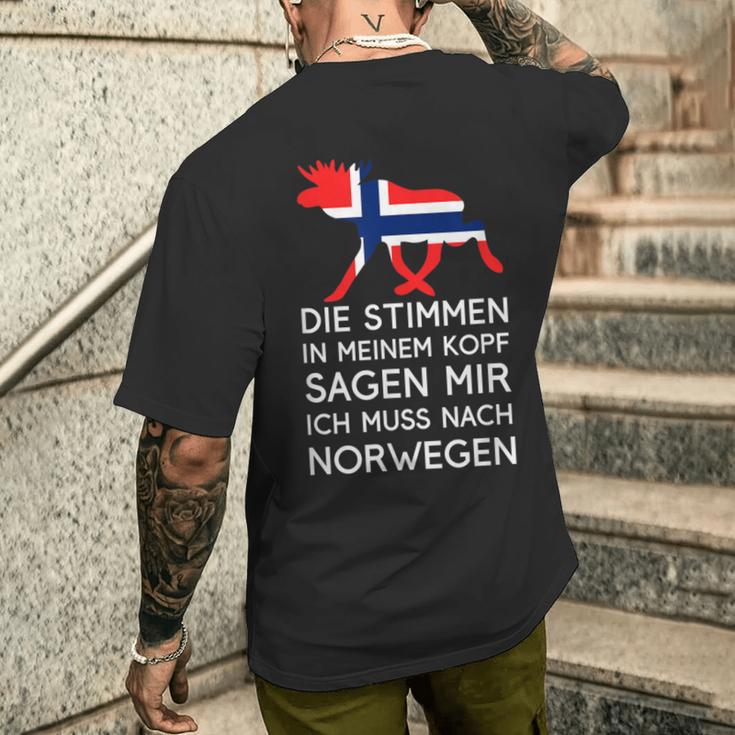 Die Stimmen In Mein Kopf Sagen Mir Ich Muss Nach Norwegian S T-Shirt mit Rückendruck Geschenke für Ihn