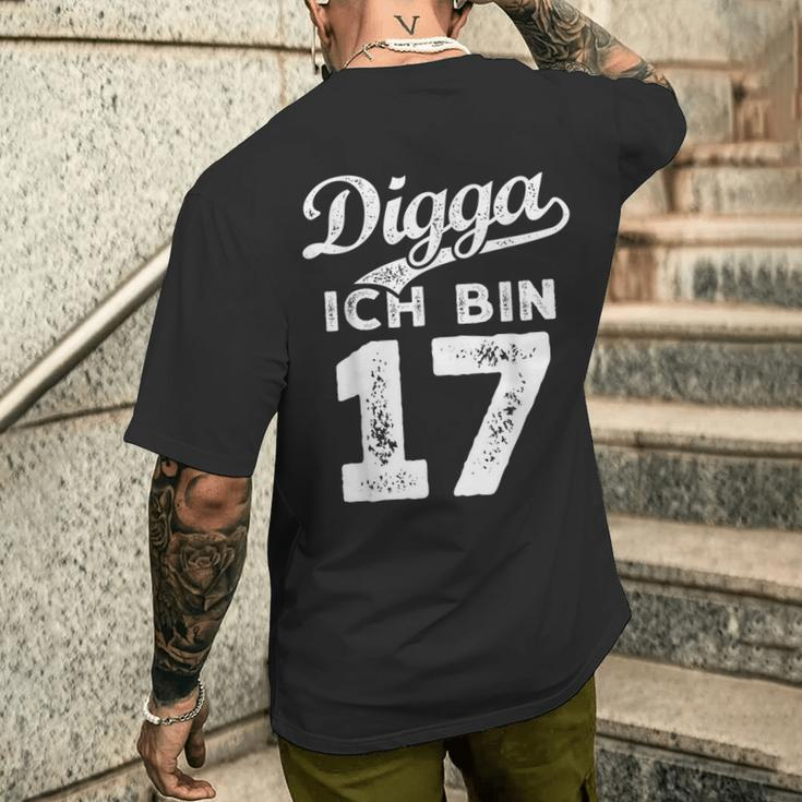 Digga Ich Bin 17 Jahre 17Th Birthday T-Shirt mit Rückendruck Geschenke für Ihn